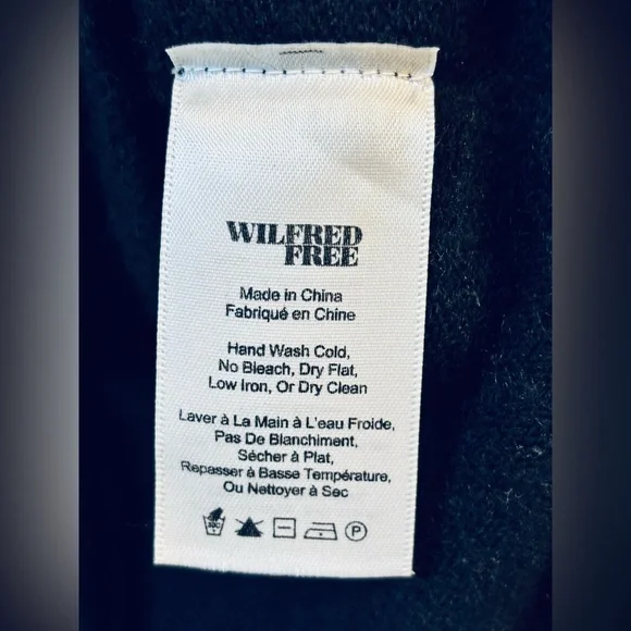 Wilfred Free Aritzia Black Wool Alpaca Wrap Ballet Sweater Small - Picture 6 of 9